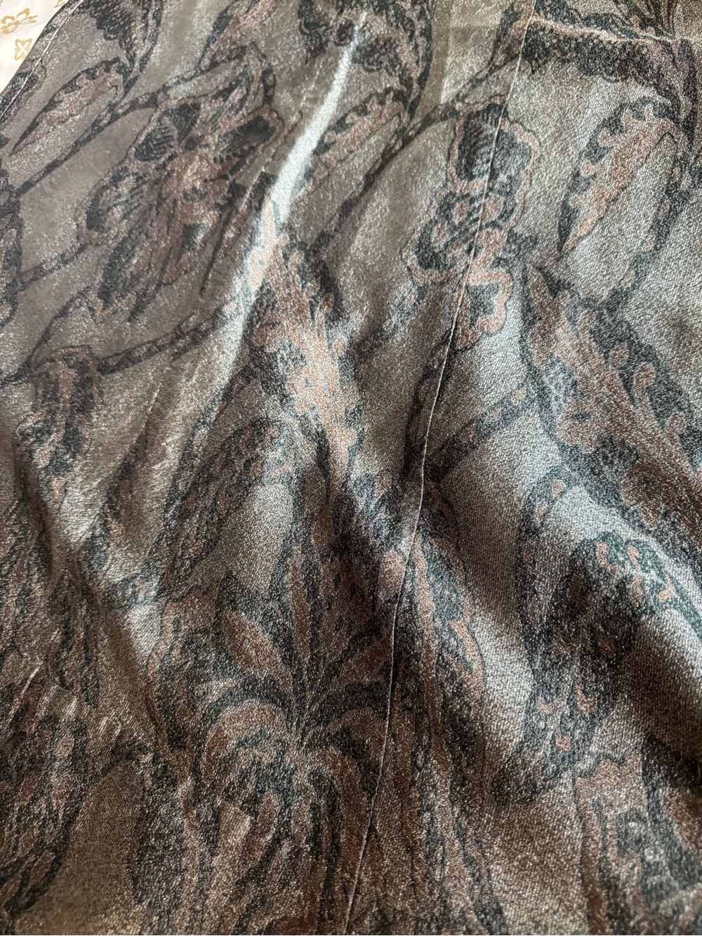 Dries Van Noten silver brocade floral assymetrical maxi skirt FR 40 - Picture 3 of 4